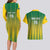 Custom Dominica Cricket Couples Matching Long Sleeve Bodycon Dress and Hawaiian Shirt Sporty Style - Wonder Print Shop