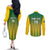 Custom Dominica Cricket Couples Matching Off The Shoulder Long Sleeve Dress and Long Sleeve Button Shirt Sporty Style