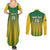 Custom Dominica Cricket Couples Matching Summer Maxi Dress and Long Sleeve Button Shirt Sporty Style - Wonder Print Shop