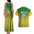 Custom Dominica Cricket Couples Matching Tank Maxi Dress and Hawaiian Shirt Sporty Style - Wonder Print Shop