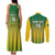 Custom Dominica Cricket Couples Matching Tank Maxi Dress and Long Sleeve Button Shirt Sporty Style - Wonder Print Shop