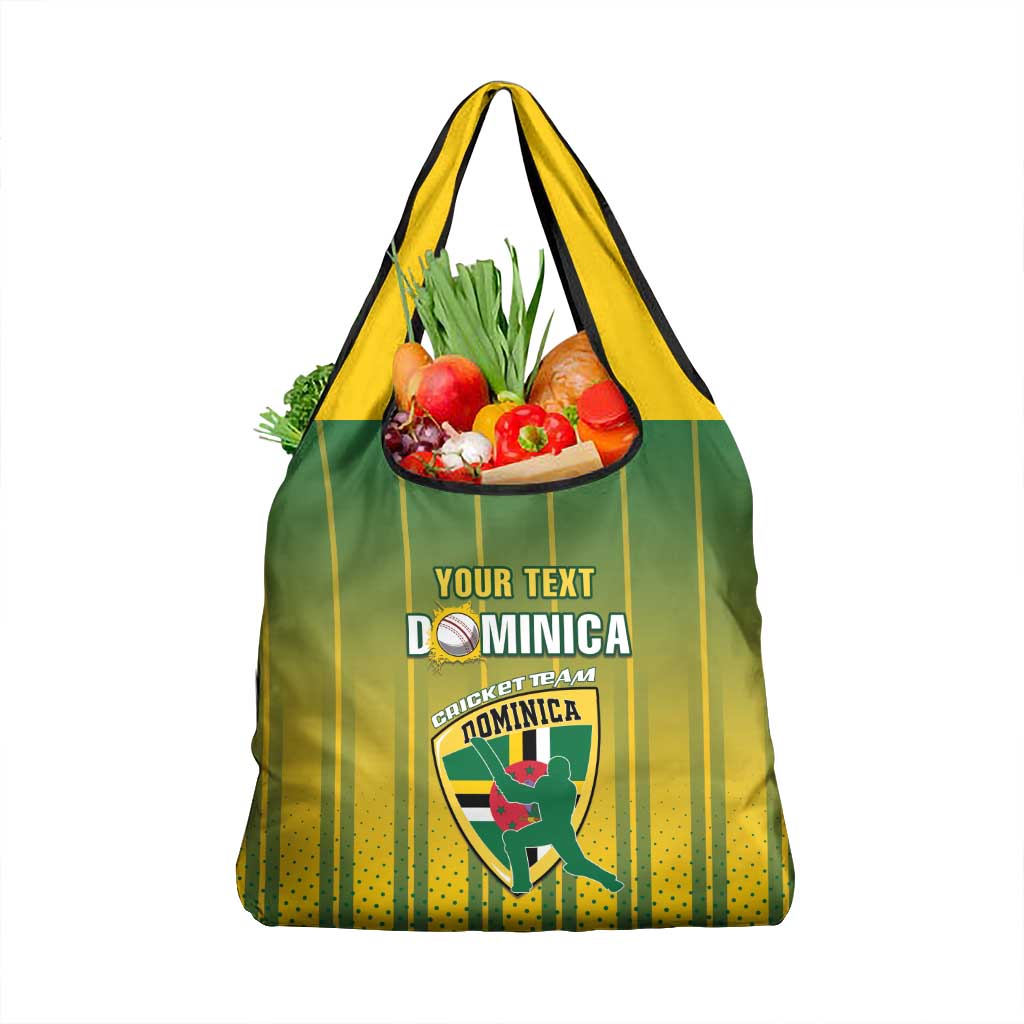 Custom Dominica Cricket Grocery Bag Sporty Style