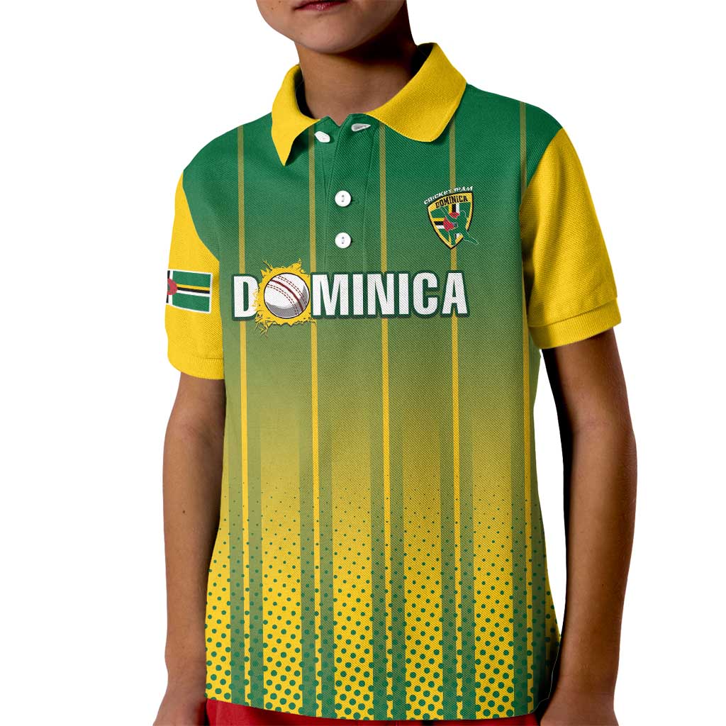 Custom Dominica Cricket Kid Polo Shirt Sporty Style - Wonder Print Shop