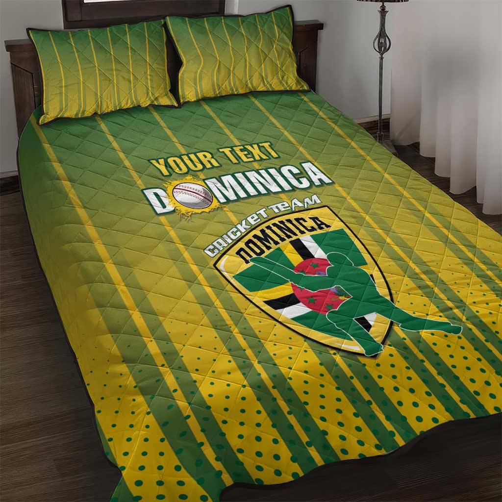 Custom Dominica Cricket Quilt Bed Set Sporty Style - Wonder Print Shop