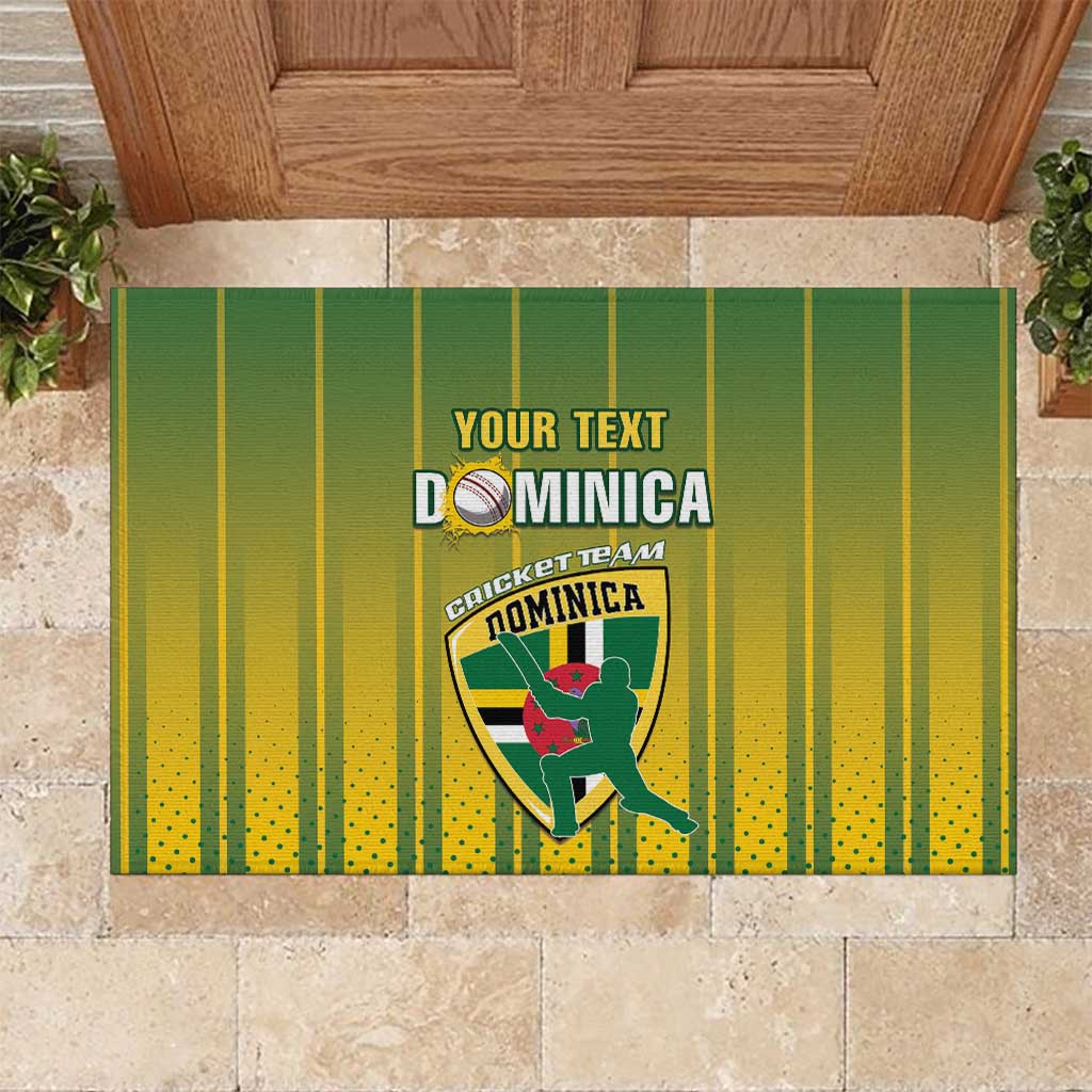 Custom Dominica Cricket Rubber Doormat Sporty Style - Wonder Print Shop