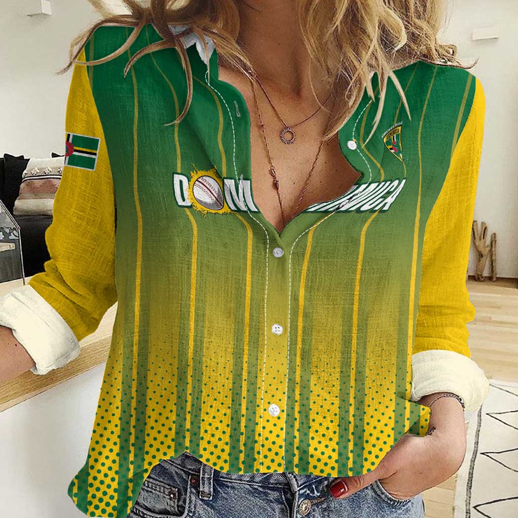 Custom Dominica Cricket Women Casual Shirt Sporty Style - Wonder Print Shop