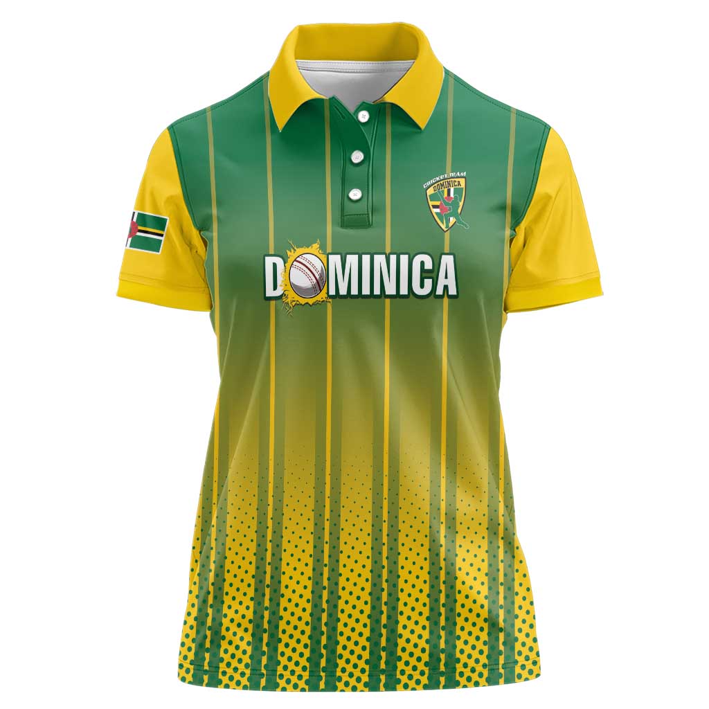 Custom Dominica Cricket Women Polo Shirt Sporty Style - Wonder Print Shop