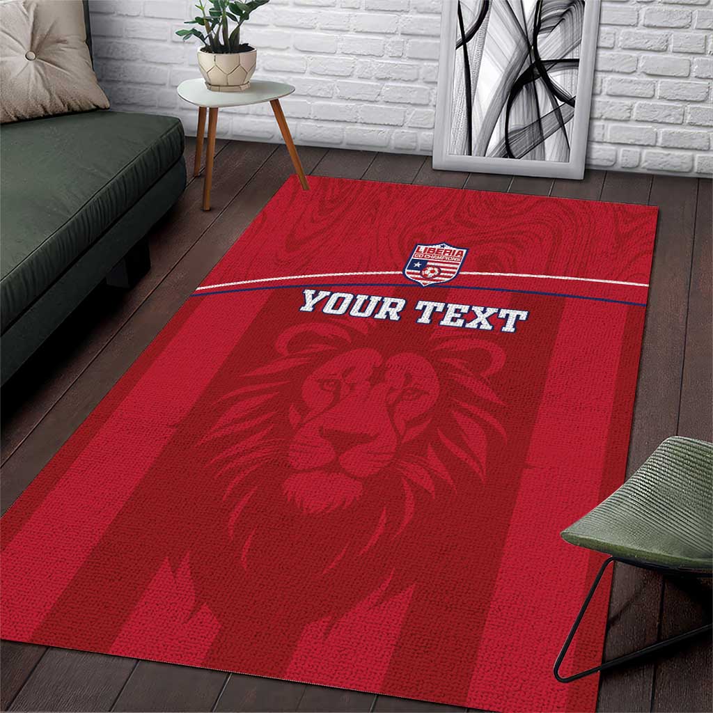 Custom Liberia Football Area Rug Lion Mascot - Red - Wonder Print Shop