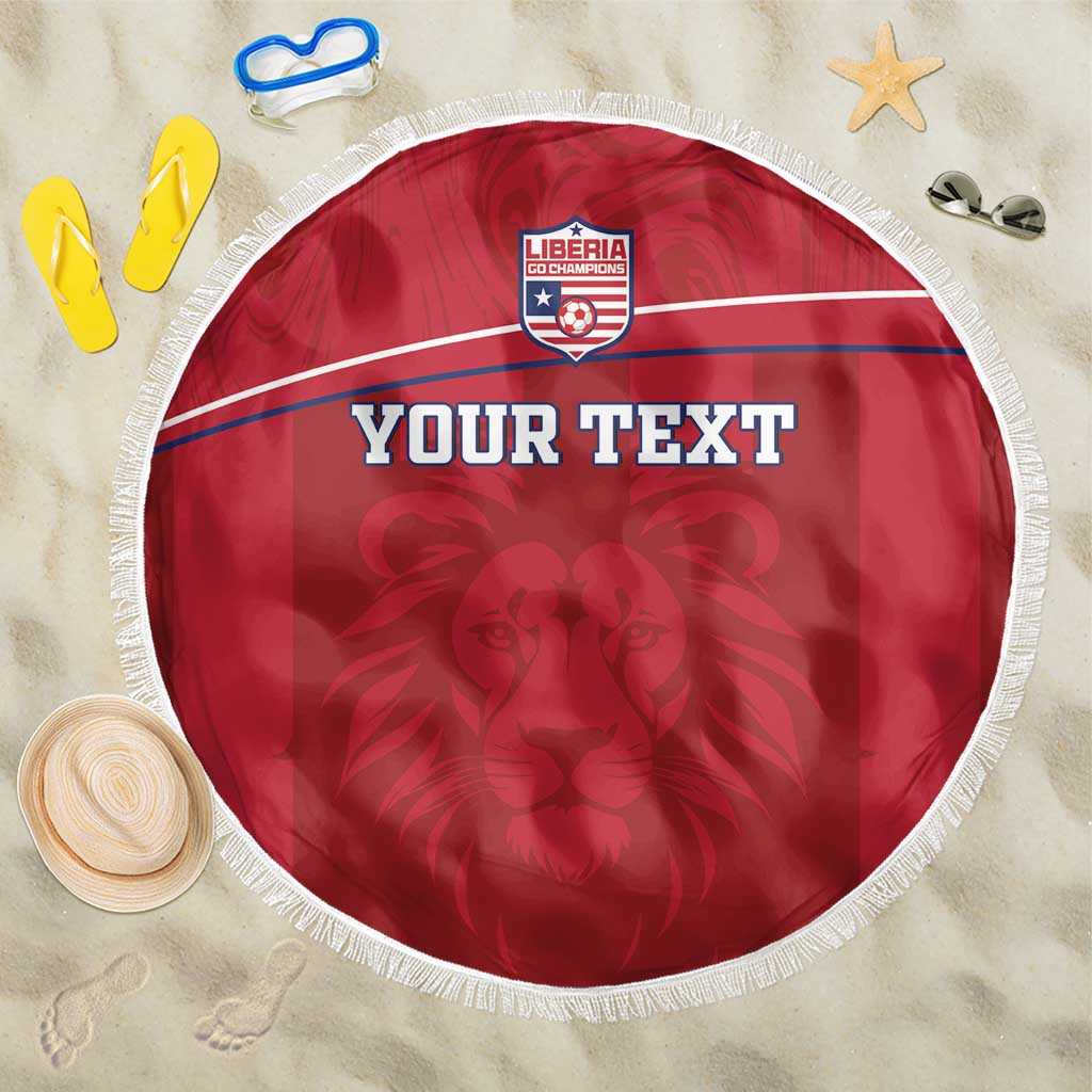 Custom Liberia Football Beach Blanket Lion Mascot - Red - Wonder Print Shop