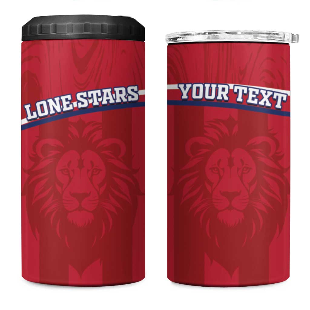 Custom Liberia Football 4 in 1 Can Cooler Tumbler Lion Mascot - Red - Wonder Print Shop