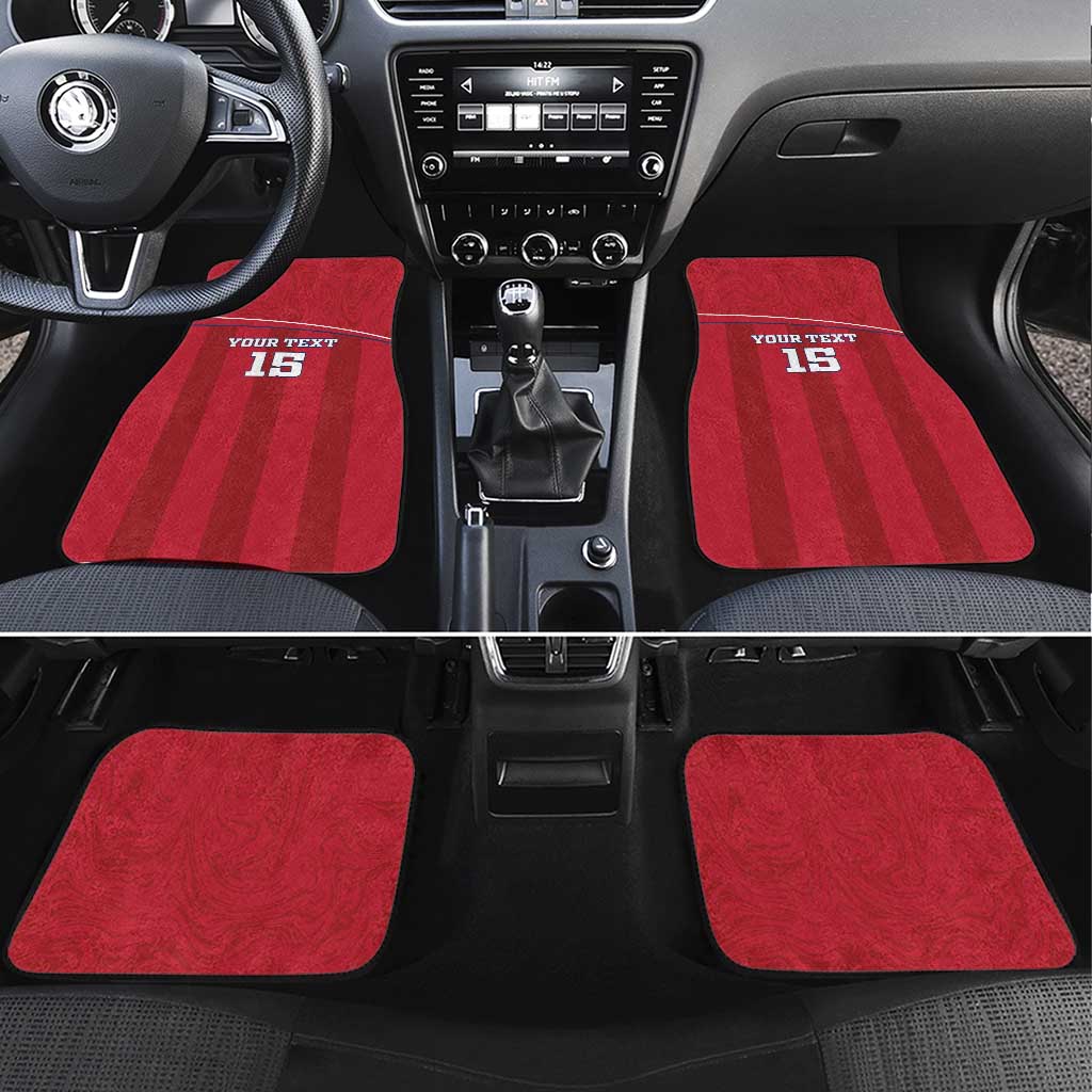 Custom Liberia Football Car Mats Lion Mascot - Red - Wonder Print Shop