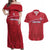 Custom Liberia Football Couples Matching Off Shoulder Maxi Dress and Hawaiian Shirt Lion Mascot - Red - Wonder Print Shop