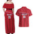 Custom Liberia Football Couples Matching Off Shoulder Maxi Dress and Hawaiian Shirt Lion Mascot - Red - Wonder Print Shop