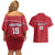 Custom Liberia Football Couples Matching Off Shoulder Short Dress and Hawaiian Shirt Lion Mascot - Red - Wonder Print Shop