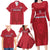 Custom Liberia Football Family Matching Long Sleeve Bodycon Dress and Hawaiian Shirt Lion Mascot - Red - Wonder Print Shop