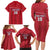 Custom Liberia Football Family Matching Long Sleeve Bodycon Dress and Hawaiian Shirt Lion Mascot - Red - Wonder Print Shop