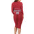 Custom Liberia Football Family Matching Long Sleeve Bodycon Dress and Hawaiian Shirt Lion Mascot - Red - Wonder Print Shop