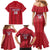 Custom Liberia Football Family Matching Mermaid Dress and Hawaiian Shirt Lion Mascot - Red - Wonder Print Shop