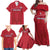 Custom Liberia Football Family Matching Off Shoulder Maxi Dress and Hawaiian Shirt Lion Mascot - Red - Wonder Print Shop