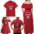 Custom Liberia Football Family Matching Off Shoulder Maxi Dress and Hawaiian Shirt Lion Mascot - Red - Wonder Print Shop