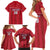 Custom Liberia Football Family Matching Short Sleeve Bodycon Dress and Hawaiian Shirt Lion Mascot - Red - Wonder Print Shop