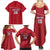 Custom Liberia Football Family Matching Summer Maxi Dress and Hawaiian Shirt Lion Mascot - Red - Wonder Print Shop