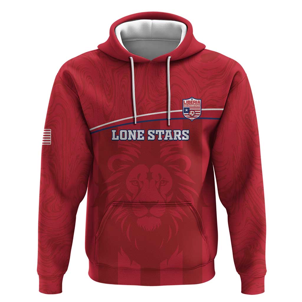 Custom Liberia Football Hoodie Lion Mascot - Red - Wonder Print Shop