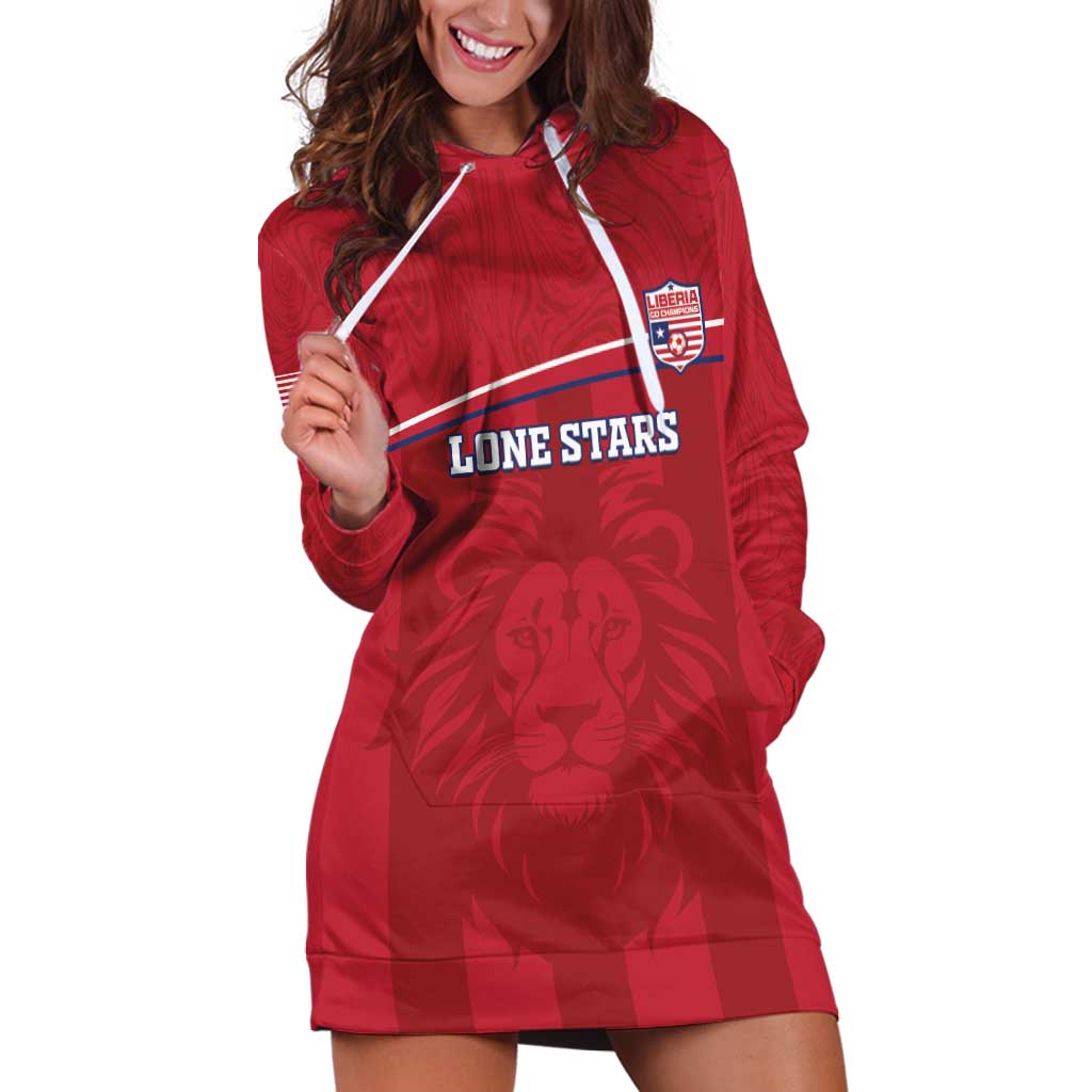 Custom Liberia Football Hoodie Dress Lion Mascot - Red