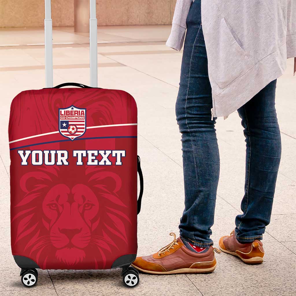 Custom Liberia Football Luggage Cover Lion Mascot - Red - Wonder Print Shop