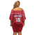 Custom Liberia Football Off Shoulder Short Dress Lion Mascot - Red - Wonder Print Shop