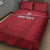 Custom Liberia Football Quilt Bed Set Lion Mascot - Red - Wonder Print Shop