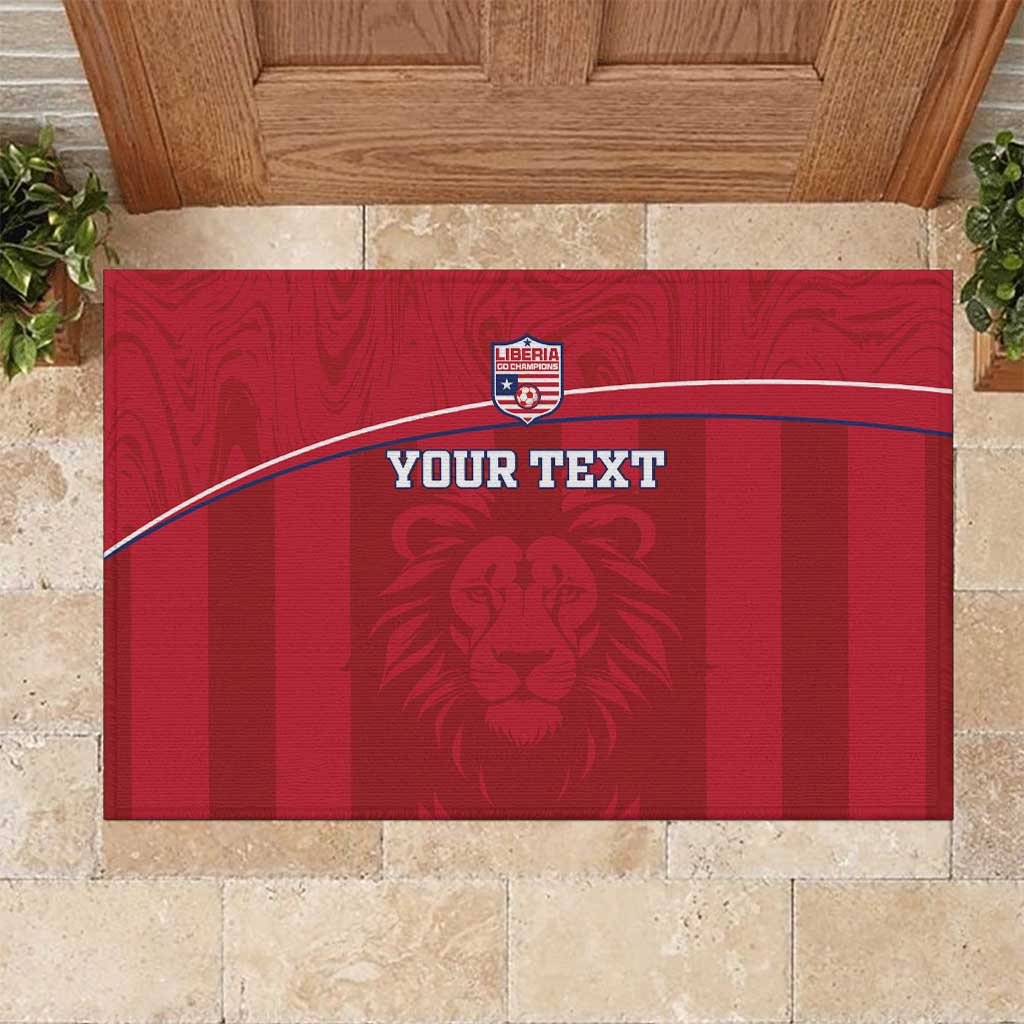 Custom Liberia Football Rubber Doormat Lion Mascot - Red - Wonder Print Shop