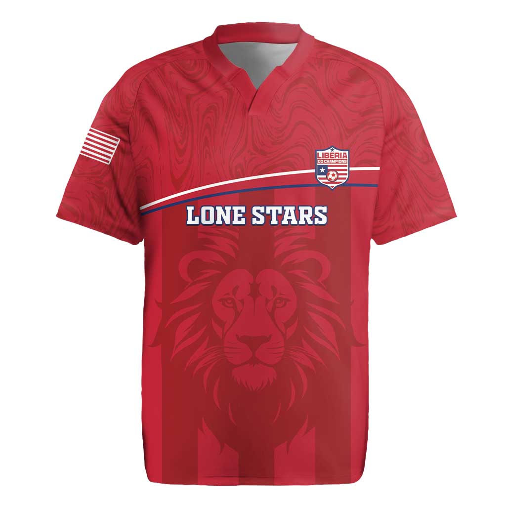 Custom Liberia Football Rugby Jersey Lion Mascot - Red - Wonder Print Shop