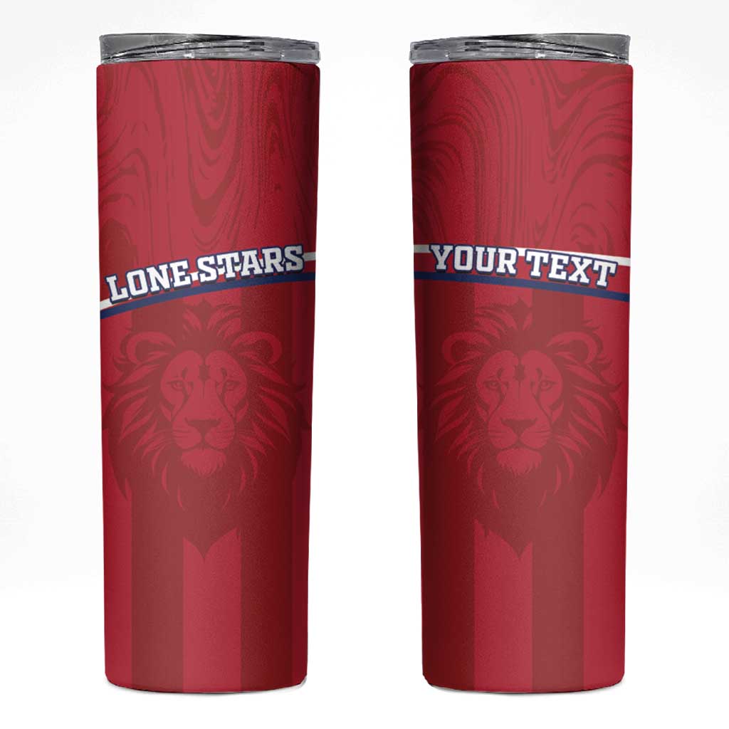 Custom Liberia Football Skinny Tumbler Lion Mascot - Red - Wonder Print Shop