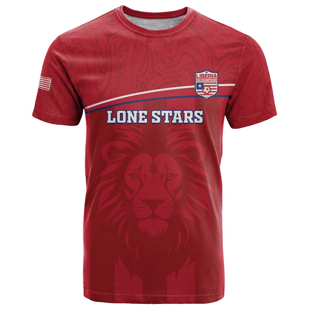 Custom Liberia Football T Shirt Lion Mascot - Red - Wonder Print Shop