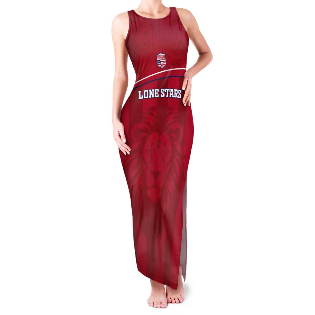 Custom Liberia Football Tank Maxi Dress Lion Mascot - Red - Wonder Print Shop