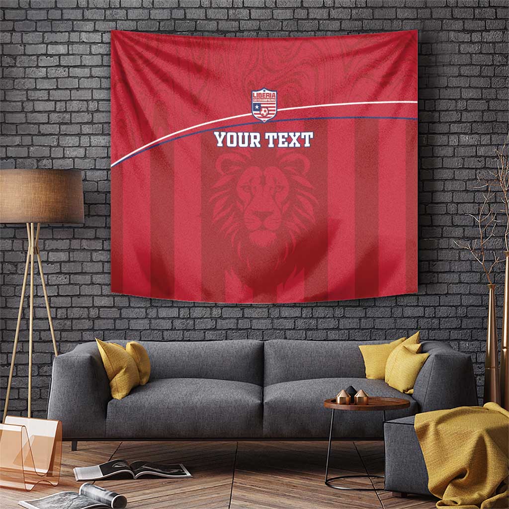 Custom Liberia Football Tapestry Lion Mascot - Red