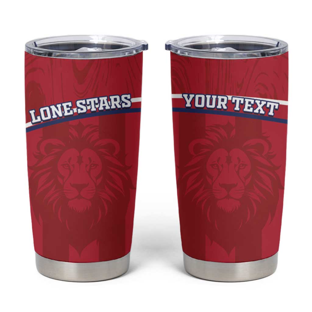 Custom Liberia Football Tumbler Cup Lion Mascot - Red - Wonder Print Shop