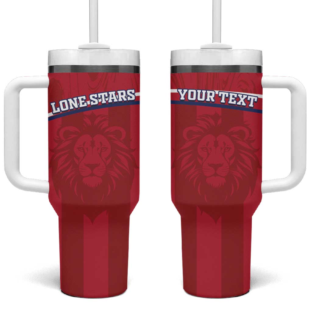 Custom Liberia Football Tumbler With Handle Lion Mascot - Red - Wonder Print Shop