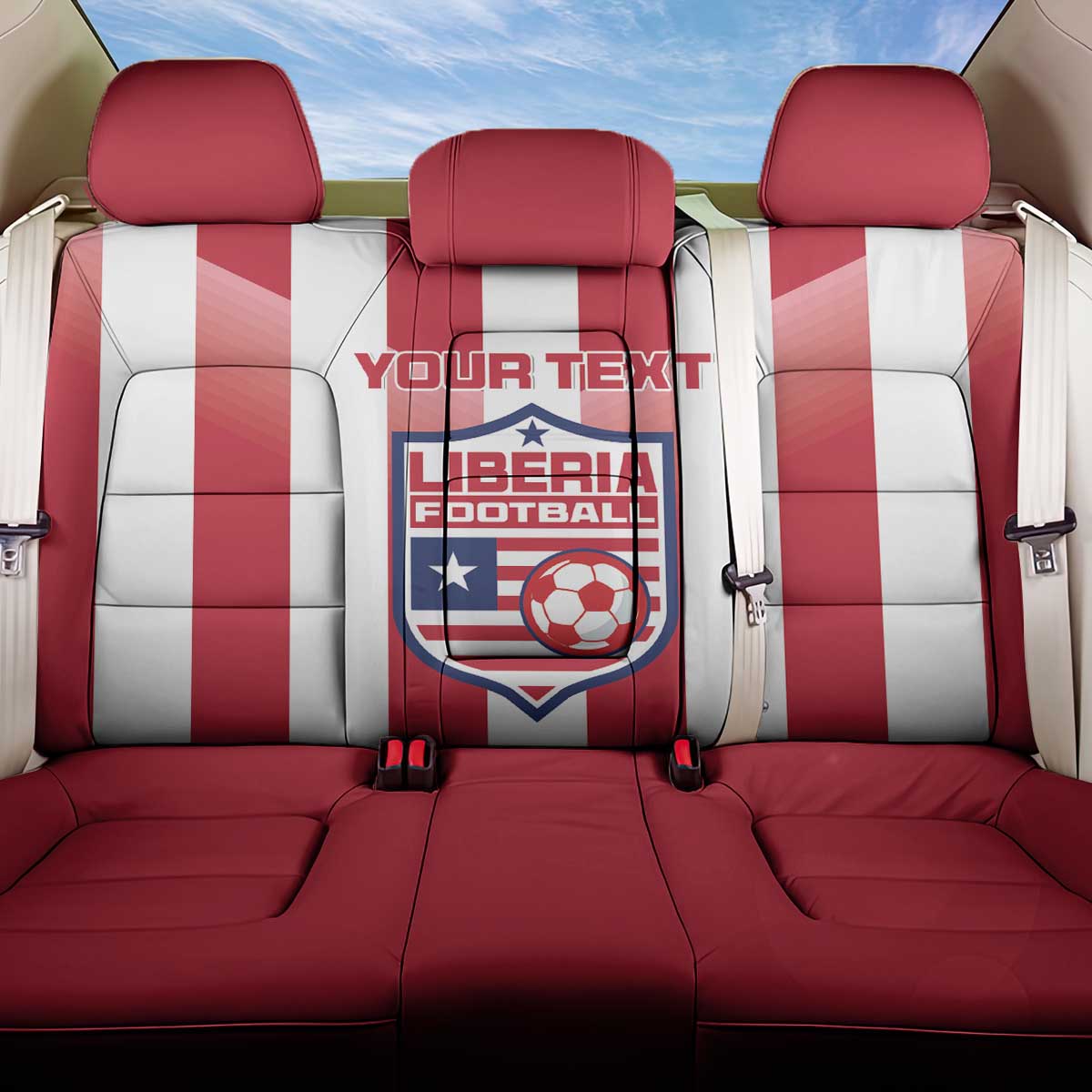 Custom Liberia Football Back Car Seat Cover Sporty Style - Wonder Print Shop