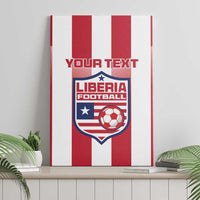 Custom canvas wall art: Liberia football emblem centered on red-and-white vertical stripes