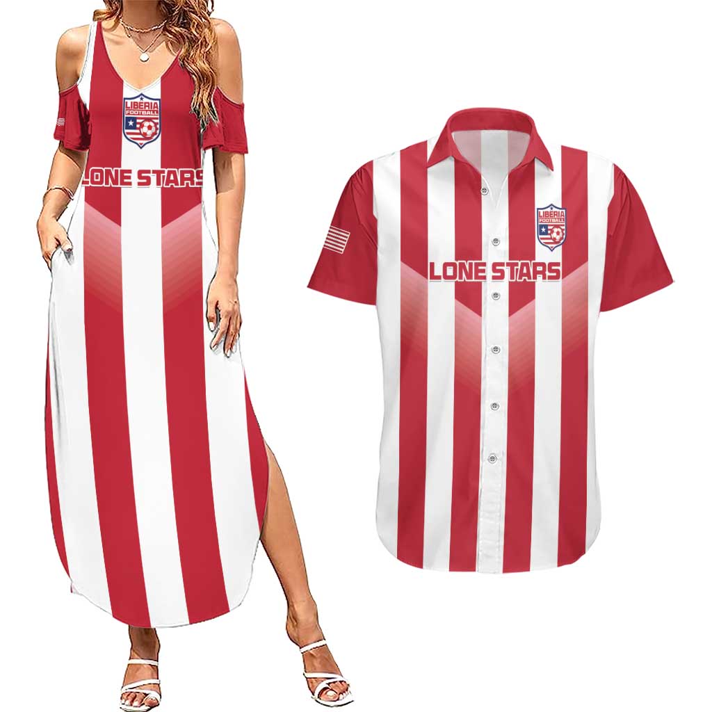 Custom Liberia Football Couples Matching Summer Maxi Dress and Hawaiian Shirt Sporty Style - Wonder Print Shop