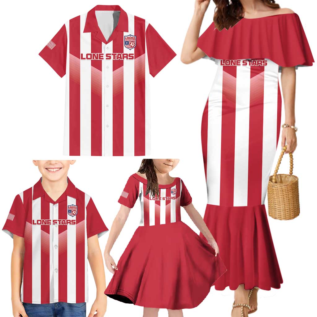 Custom Liberia Football Family Matching Mermaid Dress and Hawaiian Shirt Sporty Style - Wonder Print Shop