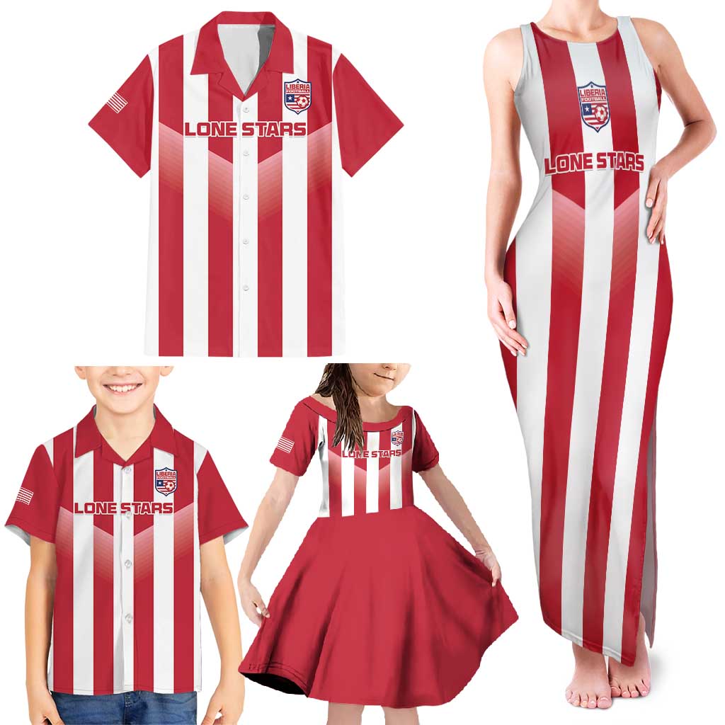 Custom Liberia Football Family Matching Tank Maxi Dress and Hawaiian Shirt Sporty Style - Wonder Print Shop