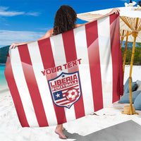 Red and white striped custom football sarong with central crest graphic