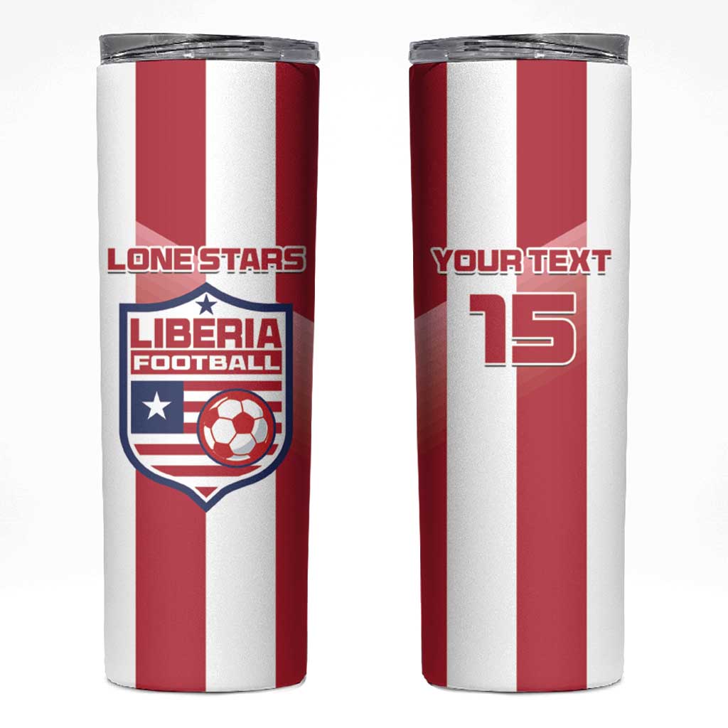 Custom Liberia Football Skinny Tumbler Sporty Style - Wonder Print Shop