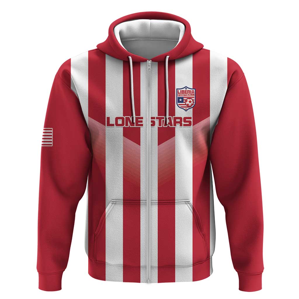 Custom Liberia Football Zip Hoodie Sporty Style - Wonder Print Shop