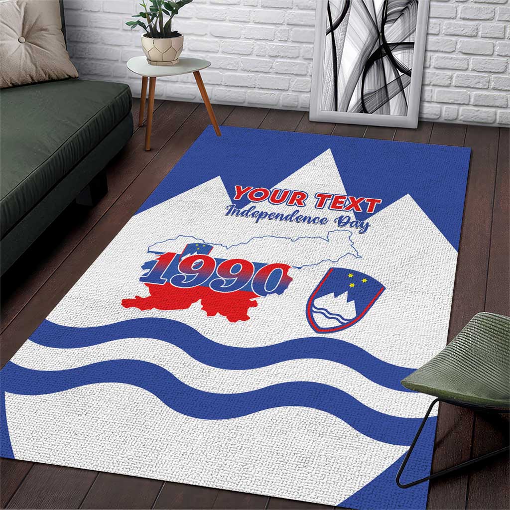 Personalised Slovenia Independence Day Area Rug Flag Map With Coat Of Arms - Wonder Print Shop