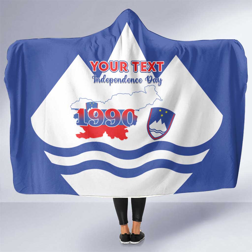 Personalised Slovenia Independence Day Hooded Blanket Flag Map With Coat Of Arms