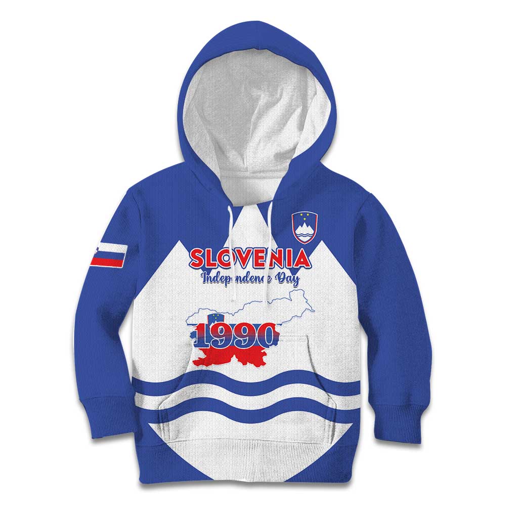 Personalised Slovenia Independence Day Kid Hoodie Flag Map With Coat Of Arms - Wonder Print Shop